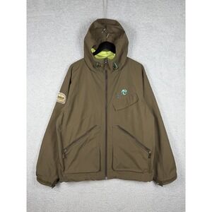 Burton Ronin Snowboard Ski Softshell Jacket Full Zip Men's L-XL Vents Y2K Brown